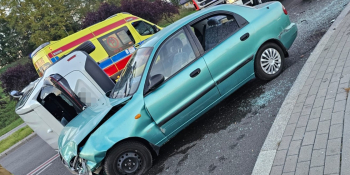 Wypadek na rondzie Gdańskim. Zderzenie Toyoty i  Daewoo