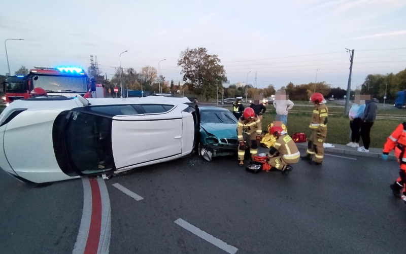 5/6 Wypadek na rondzie Gdańskim. Zderzenie Toyoty i  Daewoo