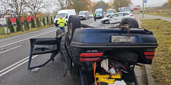 Wypadek na Szczecińskiej. Zderzenie Peugeota i Skody