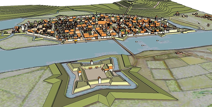 10/13 Gorzów: Projekt makiety Gorzowa z pierwszej połowy XVII w.