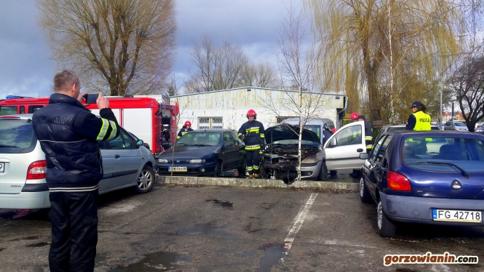 9/12 Gorzowscy strażacy uratowali psa z płonącego auta