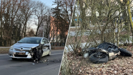 Zderzenie Toyoty i motocykla