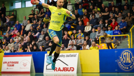 Piłkarze ręczni Stali Gorzów podczas meczu 19. kolejki Ligi Centralnej z Padwą Zamość w hali SP 20 w Gorzowie