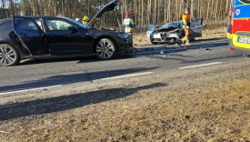 zablokowana trasa Gorzów Strzelce Krajeńskie DK22 wypadek Audi Ford Alfa Romeo Zdroisko