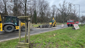 rozkopana ulica Piłsudskiego w Gorzowie naprawa wodociągu przesyłowego DN 600 objazd dla kierowców przez Walczaka i MZK Gorzów