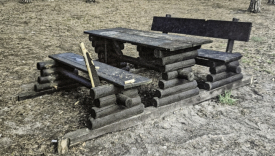 17-letni wandale zatrzymani. Palili ławki i znaki w ognisku nad jeziorem