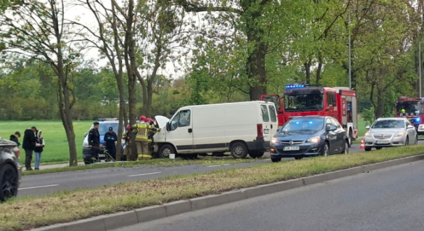 Kierując busem uderzył w drzewo
