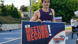 Radość zawodników na stadionie przy ulicy Krasińskiego po pobiciu rekordu mityngu Gorzów Meeting 2026