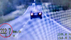 Pomiar prędkości wideorejestratorem w nieoznakowanym radiowozie policji na trasie Licheń Długie DK22