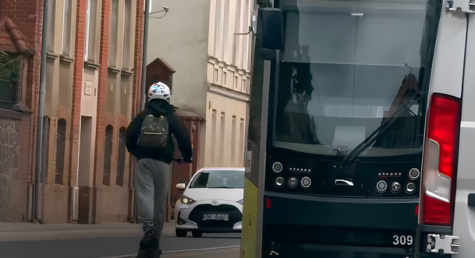 Pokazał środkowy palec i wjechał na torowisko pod prąd. Szokujące nagranie w sieci