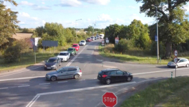 Skrzyżowanie DK22 z drogą na Wawrów i Wojcieszyce planowana budowa ronda Gorzów