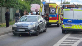 Wypadek z udziałem hulajnogi elektrycznej na ulicy Poznańskiej w Gorzowie Wielkopolskim