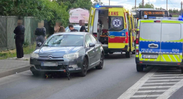 Wypadek z udziałem hulajnogi elektrycznej na ulicy Poznańskiej w Gorzowie Wielkopolskim