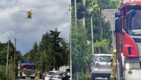 Wypadek w Czechowie ulica Bukowa śmigłowiec LPR i rozbity volkswagen Gorzów
Akcja ratunkowa w Czechowie koło Gorzowa śmigłowiec Lotniczego Pogotowia Ratunkowego na miejscu wypadku