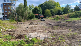 budowa marketu dino osiedle piaski gorzow ciezki sprzet na placu budowy ulica zofii kuratowskiej