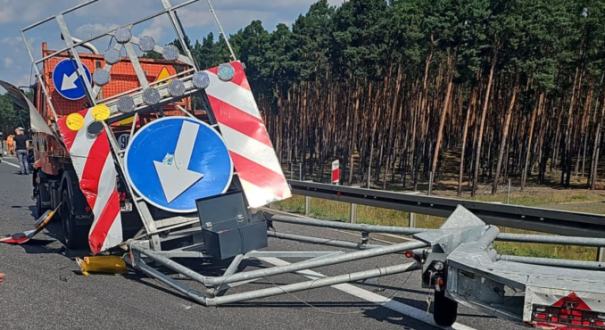 wypadek droga ekspresowa s3 gorzow zablokowana trasa zderzenie ciezarowki