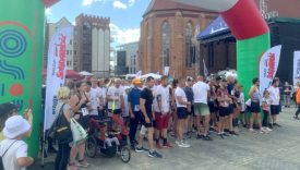 Uczestnicy 27. Biegu Solidarności na Starym Rynku w Gorzowie