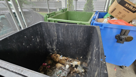 brudne pojemniki na odpady w altanach śmietnikowych problem z czystością i muchami spółka Inneko mycie koszy Gorzów