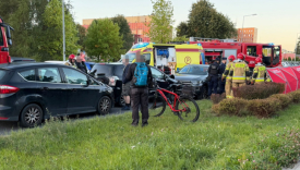 wypadek samochodowy zderzenie czolowe volkswagen toyota ulica dekerta gorzow zablokowana droga
