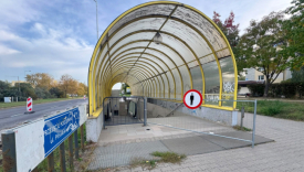 zamkniete przejscie podziemne ulica pilsudskiego remont chodnikow gorzow