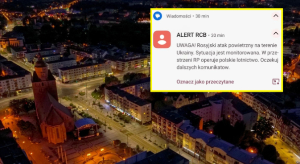 komunikat alert RCB w telefonie ostrzeżenie przed atakiem powietrznym na Ukrainę Gorzów pomyłka Rządowego Centrum Bezpieczeństwa