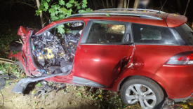wypadek renault w drzewo białczyk gorzów trzy ofiary śmiertelne zmarł 24-latek w szpitalu rozbite auto policja gorzów