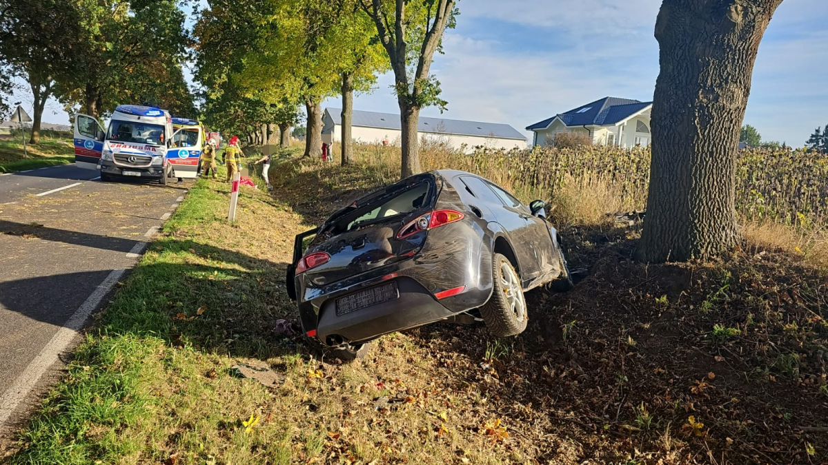 Czołówka busa i Seata na DW130
